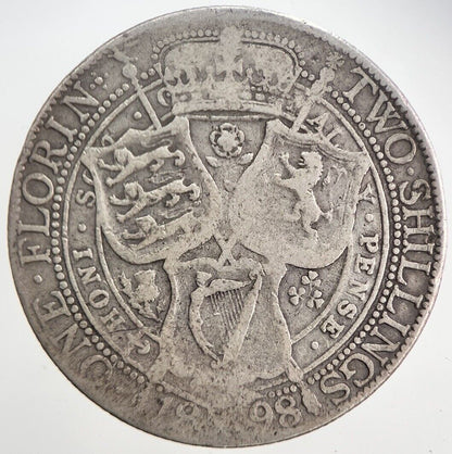 1898 Victoria Florin Silver Coin | Collectable Grade | a5849