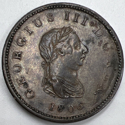 1806 George III Half - Penny Coin | Very High Grade