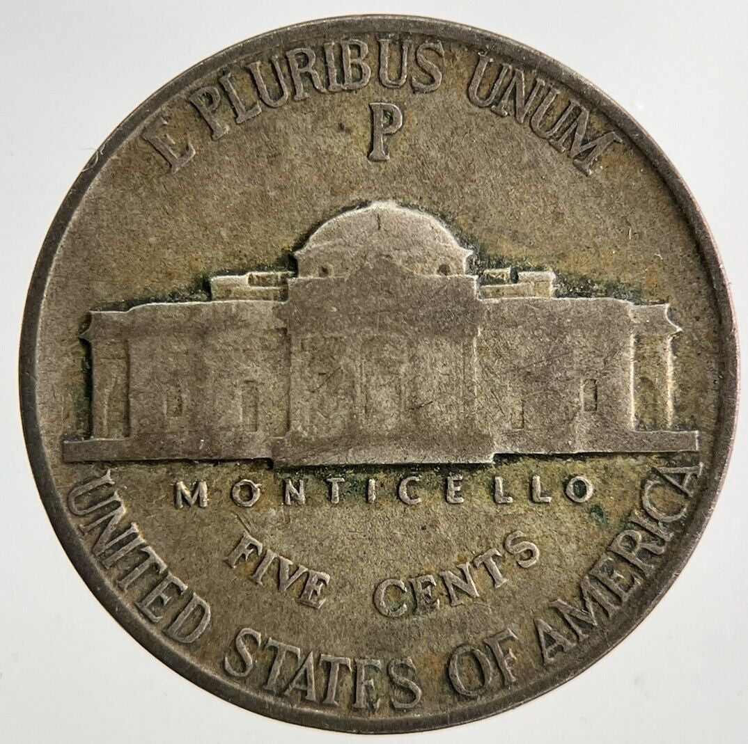 1943 - P US USA Jefferson War Nickel Silver Coin | Fine Collectable Grade