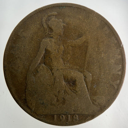 1918 George V One Penny Coin | Fair Grade