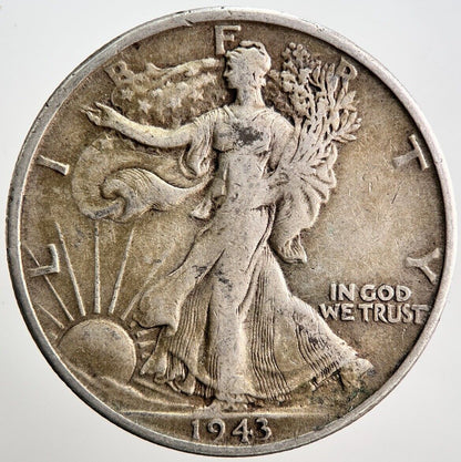 1943 - S US Half - Dollar Walking Liberty Silver Coin | Collectable Grade | a1992