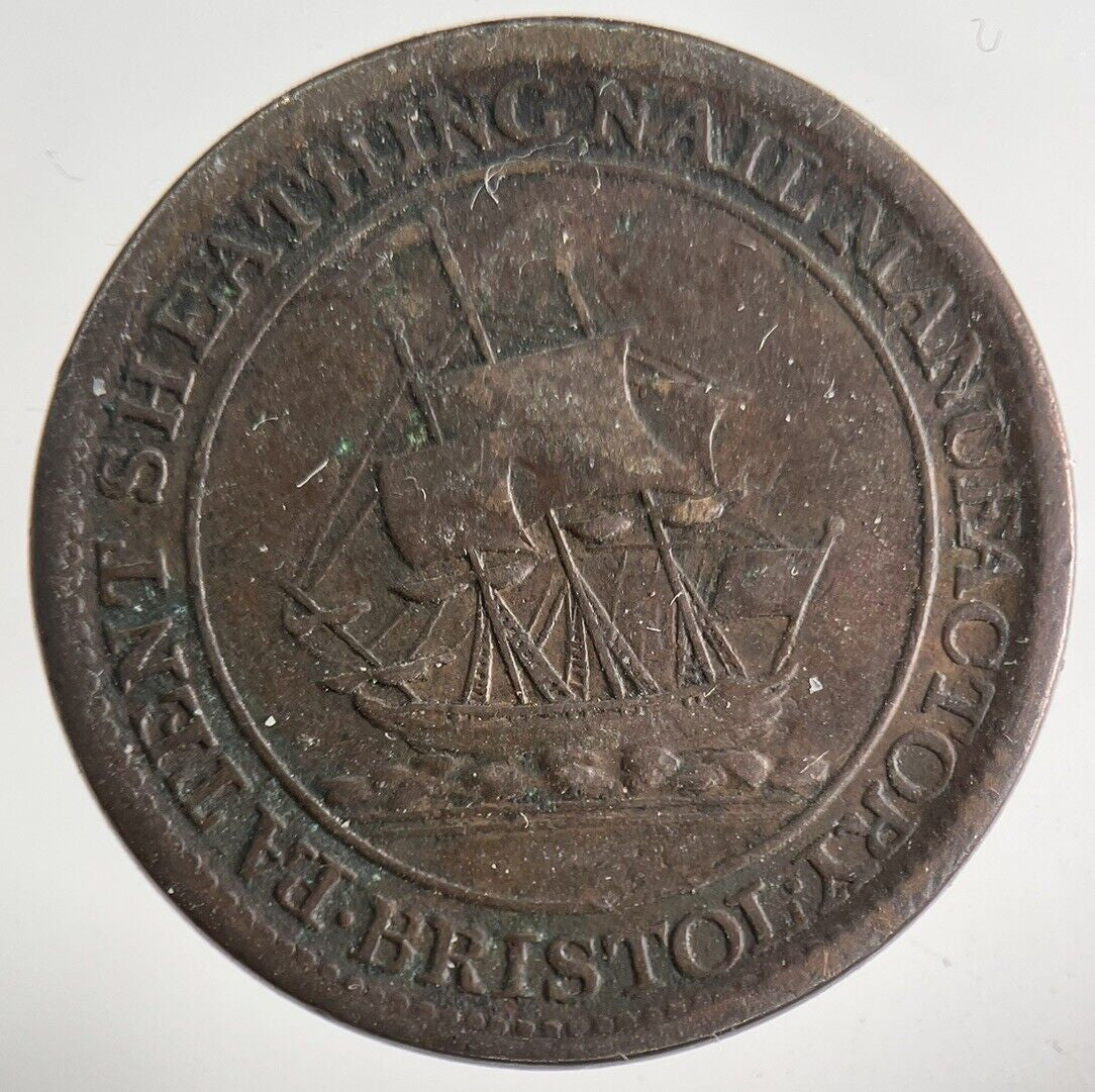1811 Payable At Bristol & London Half - Penny Token Coin | Fine Collectable Grade