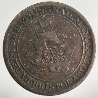 1811 Payable At Bristol & London Half - Penny Token Coin | Fine Collectable Grade