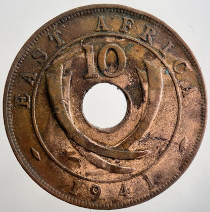 1941 East Africa 10 Ten Cents Coin | Fine Collectable Grade | a7581