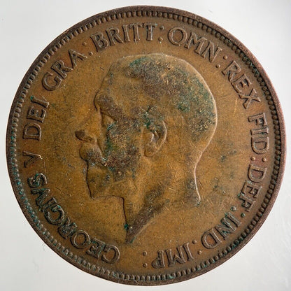 1929 George V One Penny Coin | Fine Collectable Grade