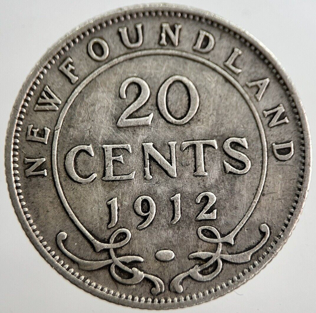 1912 Canada New - Foundland 20 Cents Silver Coin | Collectable Grade
