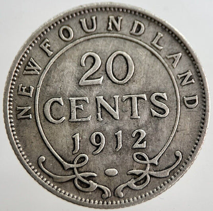 1912 Canada New - Foundland 20 Cents Silver Coin | Collectable Grade