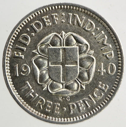 1940 George VI Threepence Silver Coin | Very High Grade