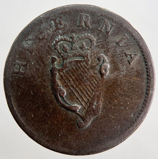 Irish George III 3rd Hibernia Half - Penny Coin | Collectable Grade | a7160