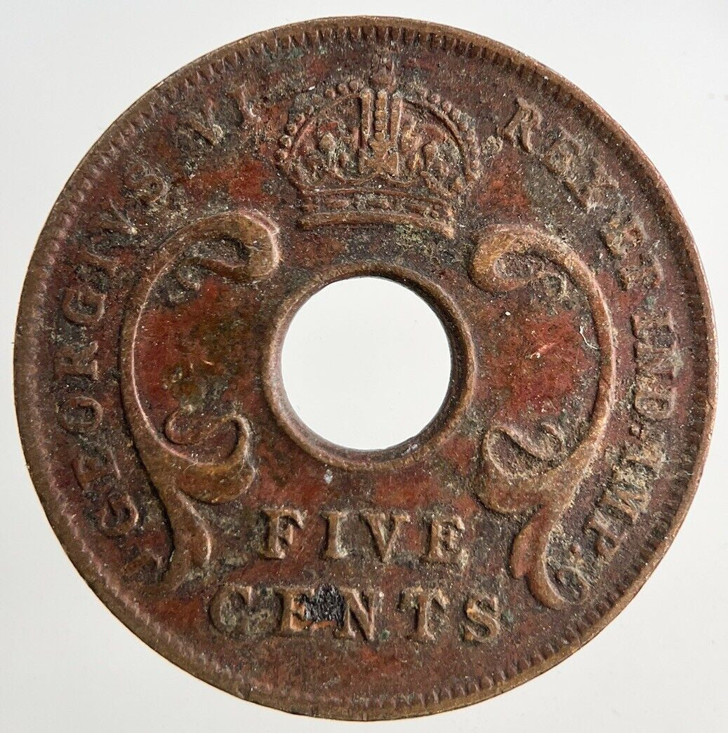 1943 East Africa 5 Cents Coin | Fine Collectable Grade
