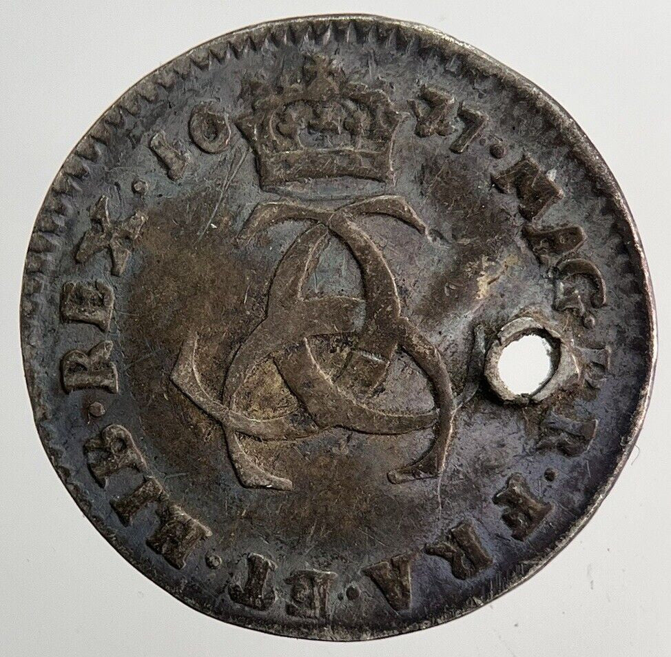 1677 Charles II 2nd Maundy Three - Pence Silver Coin | Fine Collectable Grade