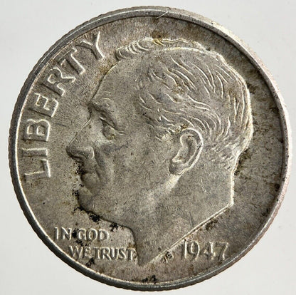 1947 - D US USA Roosevelt Dime Silver Coin | Very High Grade