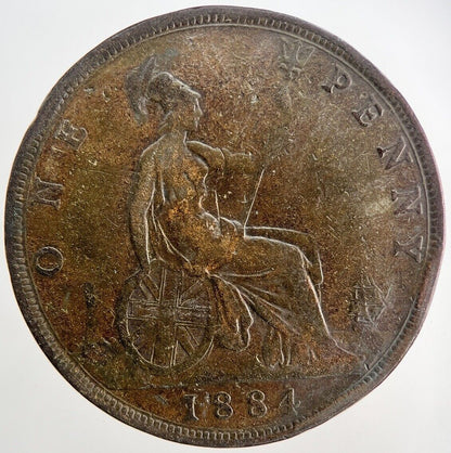 1884 Victoria One Penny Coin | Fine Collectable Grade