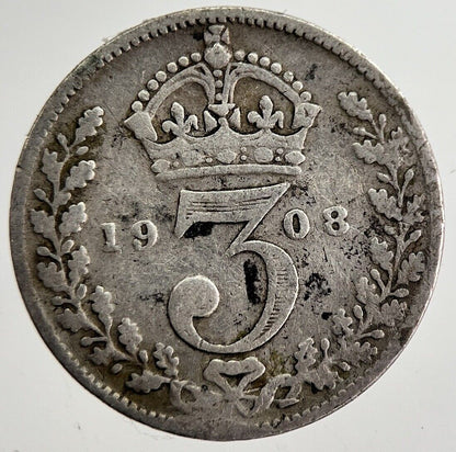1908 Edward VII Threepence Silver Coin | Collectable Grade | a8870