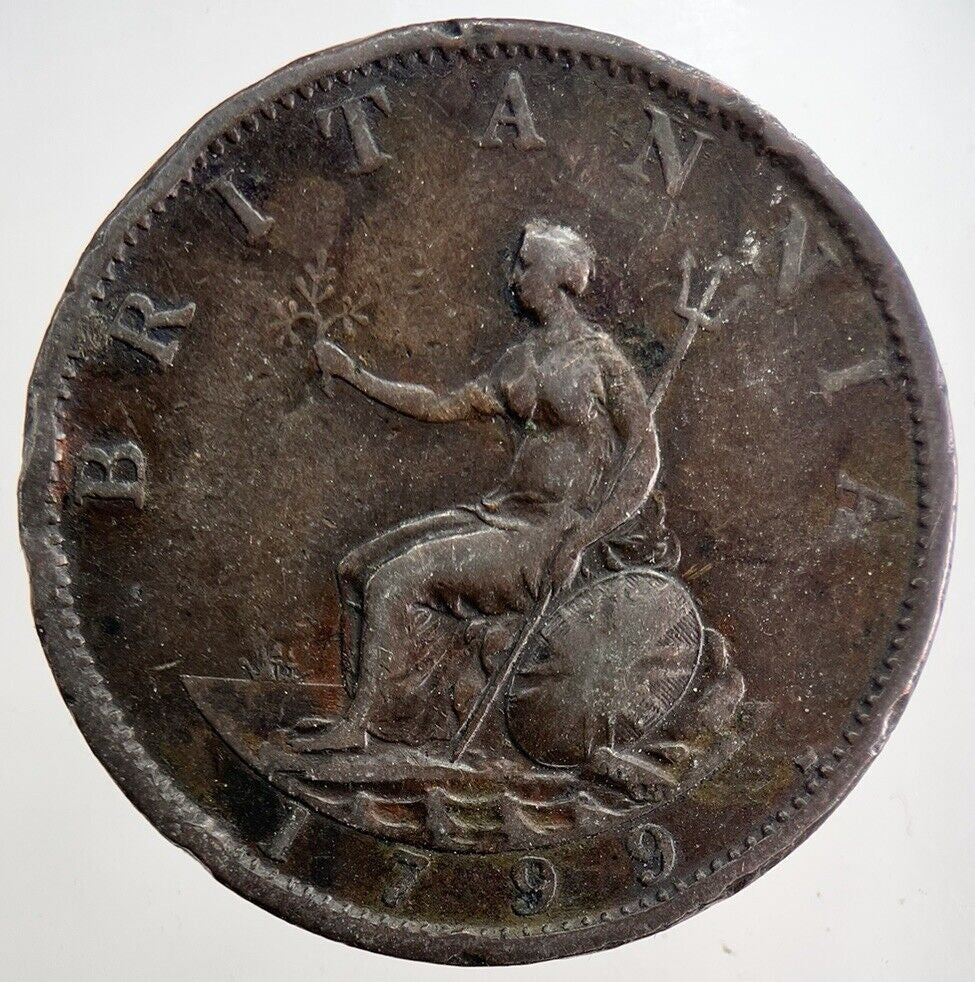 1799 George III 3rd Half - Penny Coin | Fine Collectable Grade | a5757