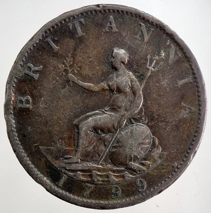 1799 George III 3rd Half - Penny Coin | Fine Collectable Grade | a5757