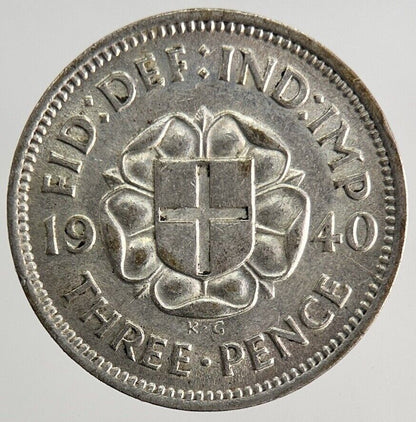 1940 George VI Threepence Silver Coin | Very High Grade