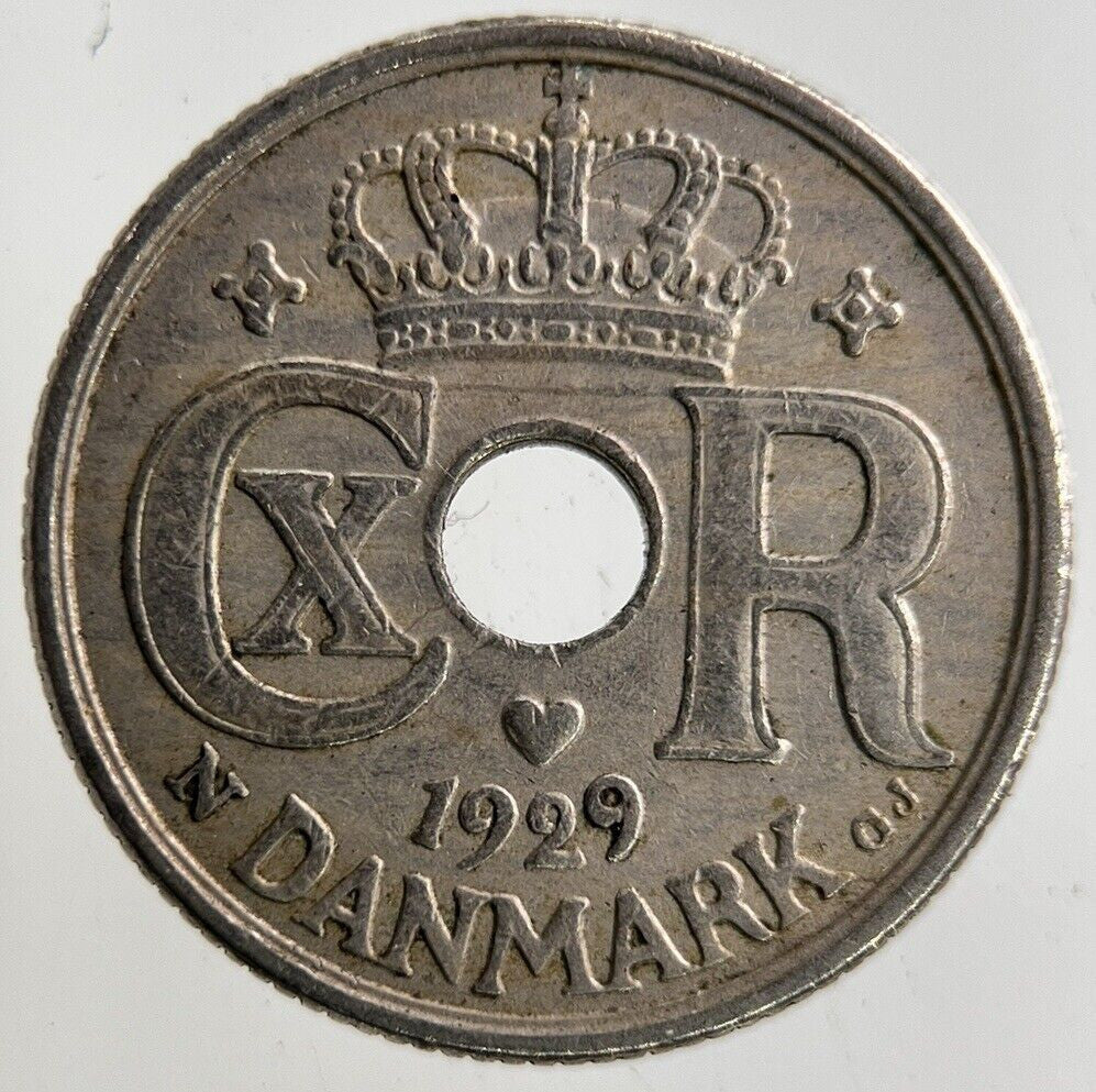 1929 Denmark 10 Ore Coin | Fine Collectable Grade