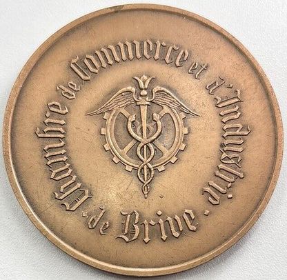 1920 - 1970 Large France De Brive Chambre De Commerce Medal Token Coin
