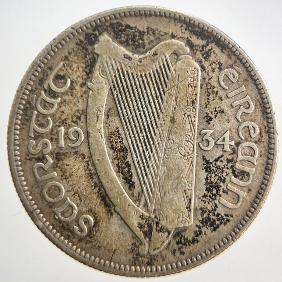 1934 Irish Half-Crown Horse Silver Coin | Collectable Grade | a4702