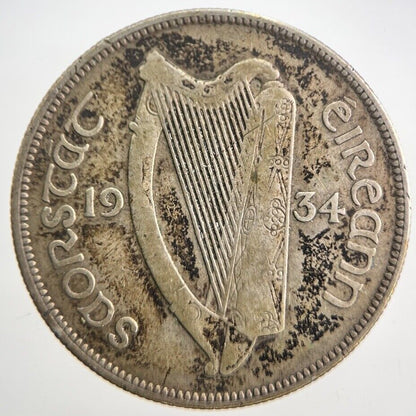 1934 Irish Half-Crown Horse Silver Coin | Collectable Grade | a4702