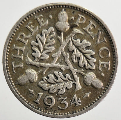 1934 George V Threepence Silver Coin | Fine Collectable Grade | a8235
