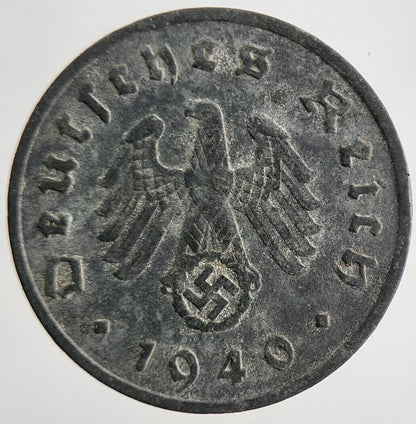 1940 Germany Nazi 10 Pfennig Coin | Fine Collectable Grade