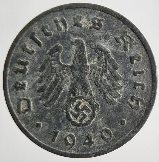 1940 Germany Nazi 10 Pfennig Coin | Fine Collectable Grade