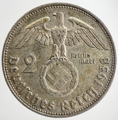 1938 Germany Nazi 2 Mark Silver Coin | Very High Grade