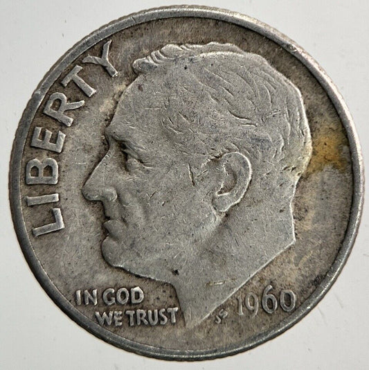 1960 - D US USA Roosevelt One Dime Silver Coin | Fine Collectable Grade