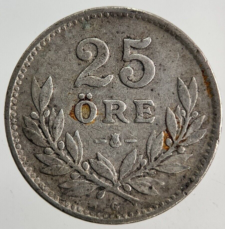 1938 Sweden 25 Ore Silver Coin | Fine Collectable Grade