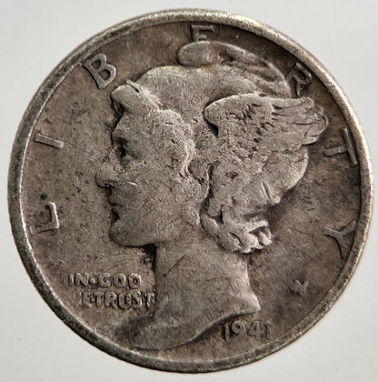 1941 US USA Mercury Dime Silver Coin | Collectable Grade | a2535
