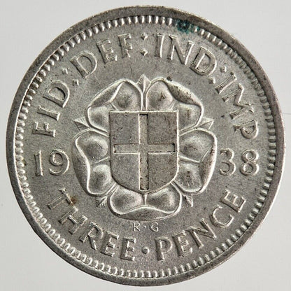 1938 George VI Threepence Silver Coin | Very High Grade