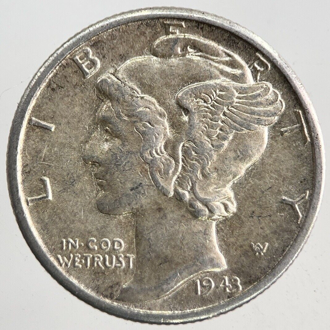 1943 - D US USA Mercury Dime Silver Coin | Very High Grade