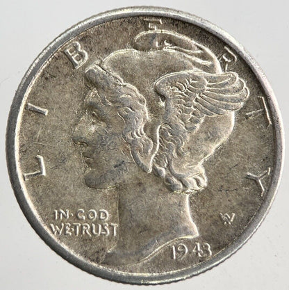 1943 - D US USA Mercury Dime Silver Coin | Very High Grade