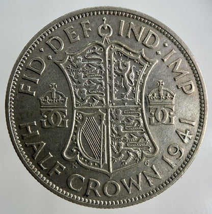 1941 George VI Half - Crown Silver Coin | Fine Collectable Grade