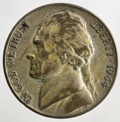 1944 - P US USA Jefferson War Nickel Silver Coin | Fine Collectable Grade