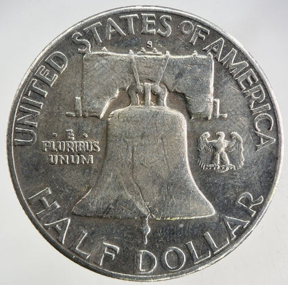 1952 - S US USA Benjamin Half - Dollar Silver Coin | Fine Collectable Grade