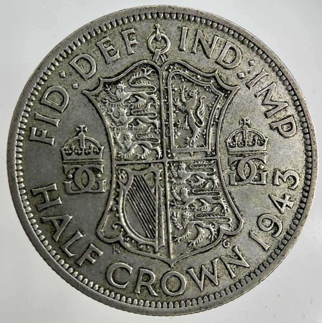 1943 George VI Half - Crown Silver Coin | Fine Collectable Grade