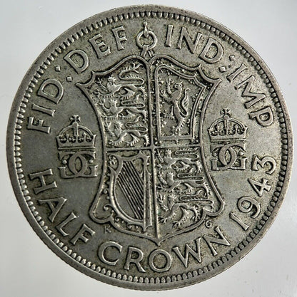 1943 George VI Half - Crown Silver Coin | Fine Collectable Grade