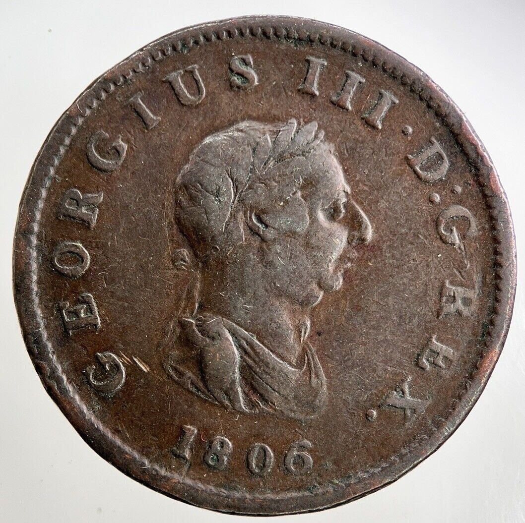 1806 George III 3rd Half-Penny Coin | Fine Collectable Grade
