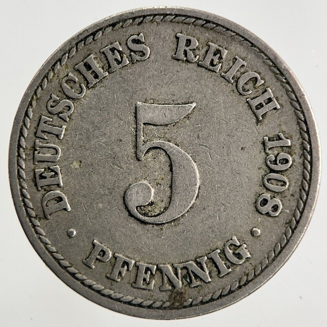 1908 Germany 5 Pfennig Coin | Fine Collectable Grade