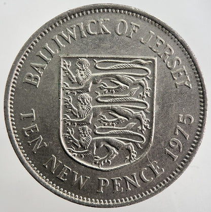 1975 Jersey 10p 10 Ten - Pence Coin | Very High Grade | a4992