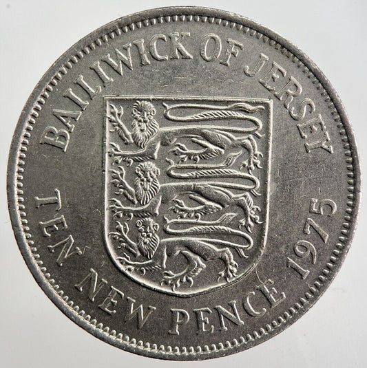 1975 Jersey 10p 10 Ten - Pence Coin | Very High Grade | a4992