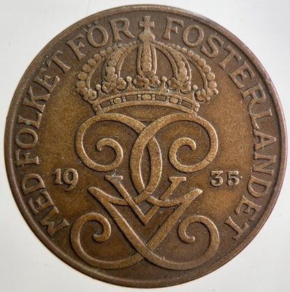 1935 Sweden 5 Ore Coin | Very High Grade | a4886
