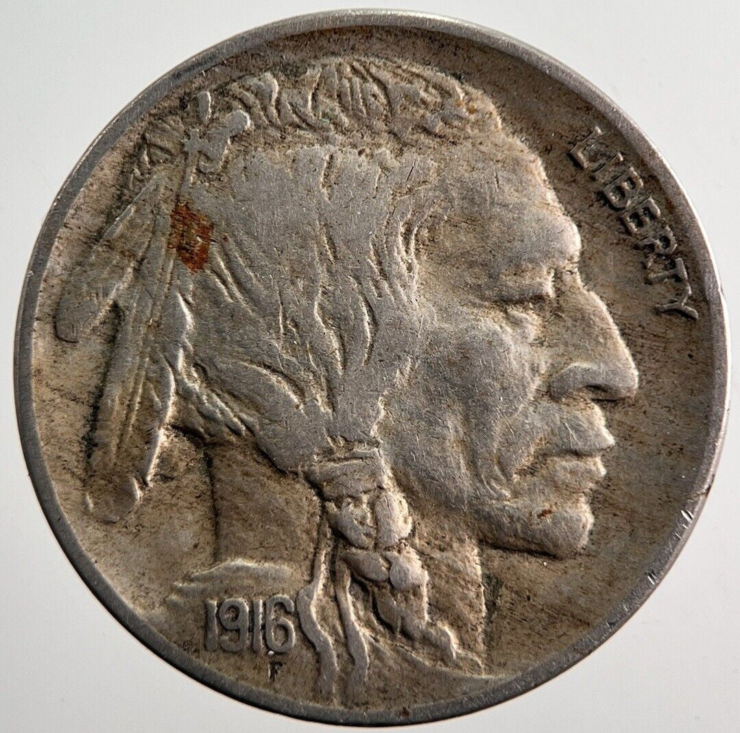 1916 US USA Indian Head Buffalo Nickel Coin | Very High Grade