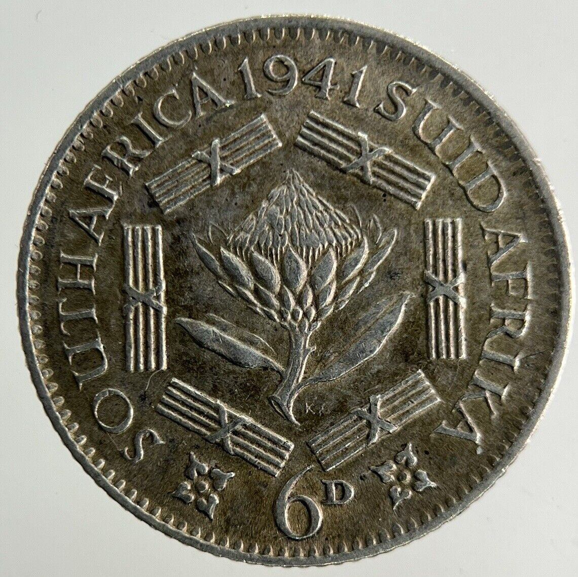 1941 South Africa Sixpence Silver Coin | Fine Collectable Grade