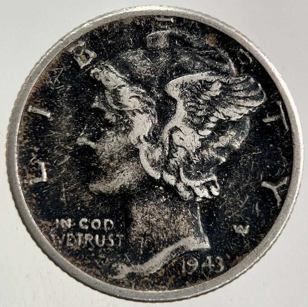 1943 - D US USA Mercury Dime Silver Coin | Fine Collectable Grade