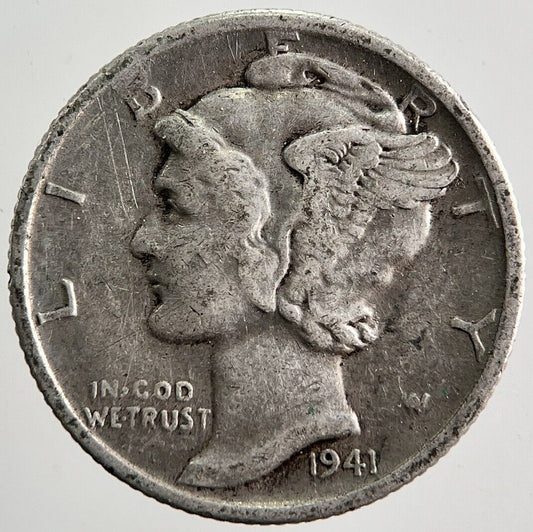 1941-S US USA Mercury Dime Silver Coin | Fine Collectable Grade