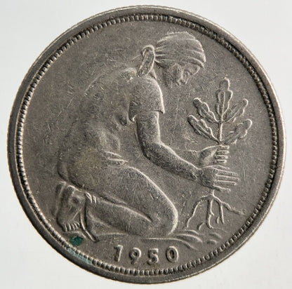 1950 Germany 50 Pfennig Coin | Fine Collectable Grade